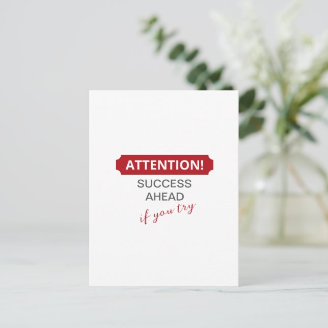 Achtung! Erfolg vor uns, wenn Sie versuchen Postkarte (Stehend Vorderseite)