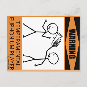 Achtung: Euphonium-Spieler Postkarte