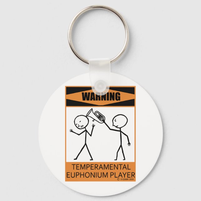 Achtung: Euphonium-Spieler Schlüsselanhänger (Vorderseite)