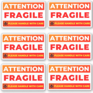 Achtung Fragile Versandetiketten (Vinyl-Aufkleber) Aufkleber