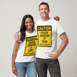 ACHTUNG Gebetskrieger Wunder Gelb Weiß Lustig T-Shirt
