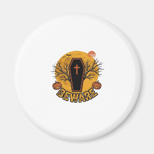 Achtung Halloween Sarg Kürbis Vintage-Shirt Desi Magnet