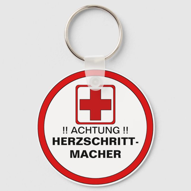 ACHTUNG !  Herzschrittmacher Schlüsselanhänger (Vorderseite)