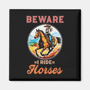Achtung, ich fahre Pferde I Reitpony Fan Magnet