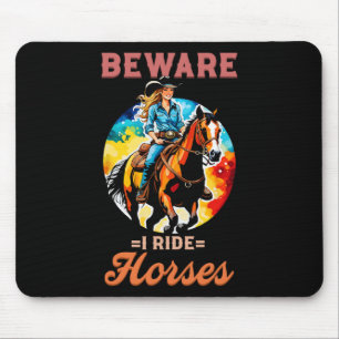 Achtung, ich fahre Pferde I Reitpony Fan Mousepad