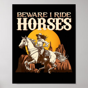 Achtung, ich fahre Pferde I Reitpony Fan Poster