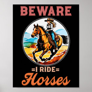 Achtung, ich fahre Pferde I Reitpony Fan Poster
