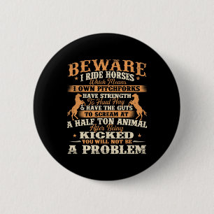 Achtung, ich fahre Pferde - Pferd Lover Horseb Button