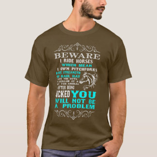Achtung Ich Reite Pferde Lustiger Pferdeliebhaber T-Shirt