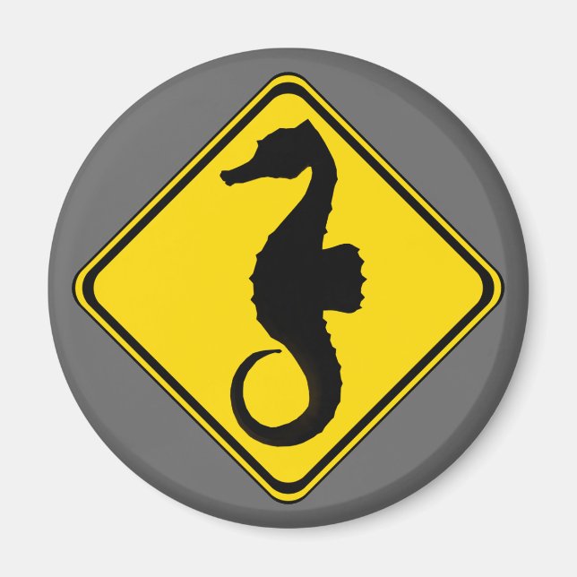 Achtung: Jumping Seepferd Crossing! Magnet (Vorne)
