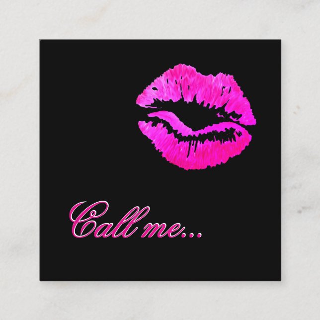 Achtung: Karte schwarz, leuchtend rosa Lippen erha (Vorderseite)