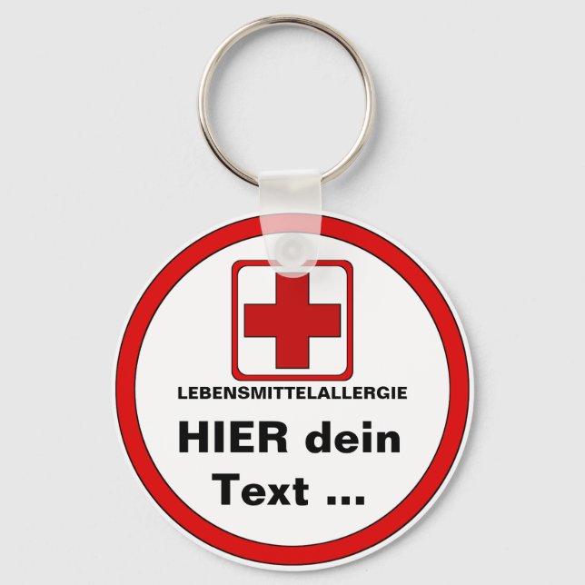 Achtung - Lebensmittel Allergie Schlüsselanhänger (Vorderseite)