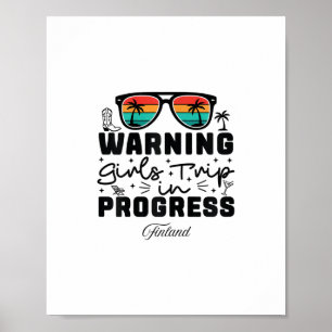 Achtung Mädchen-Trip in Gange Urlaub Finnland Poster