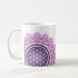 Achtung Mandala Blume des Lebens lila Kaffeetasse