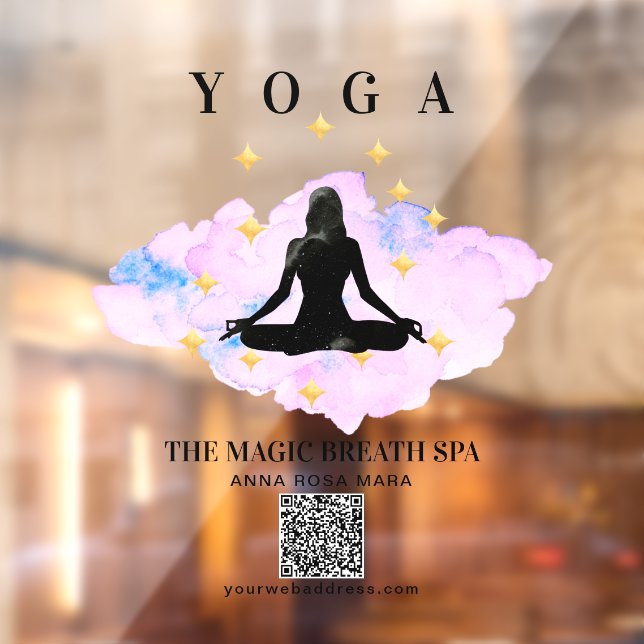 ** Achtung Reiki Frau Yoga Gold Meditation Fensteraufkleber (Blatt 2)