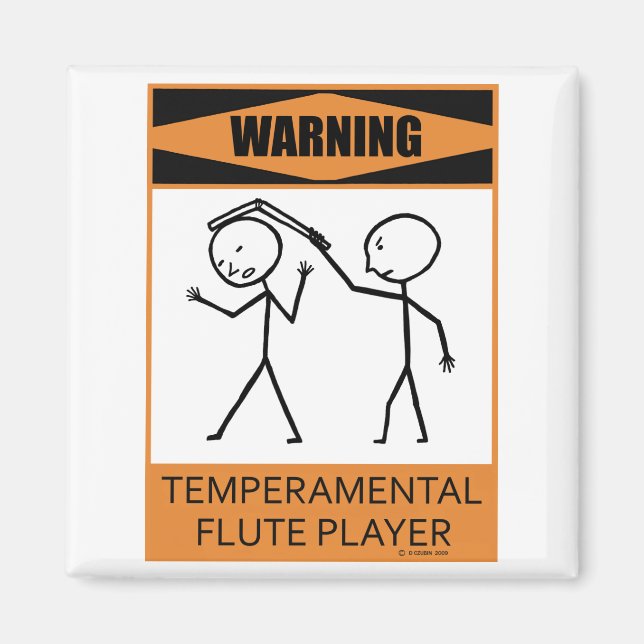 Achtung: Temperamentvoller Flute-Player Magnet (Vorne)