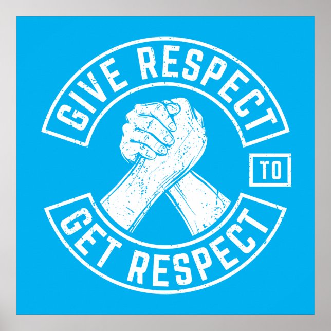 Achtung, um Respekt MC Biker Inspiration zu erhalt Poster (Vorne)