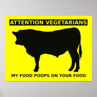 Achtung Vegetarier Funny Meetings Lovers Poster Si