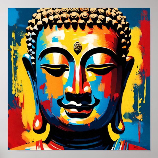 Achtung: Vivid Buddha Street Art Poster (Vorne)