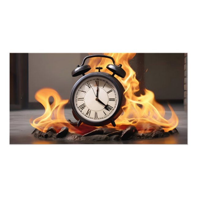 Achtung vor Feuer, keine Zeit Fotodruck (Vorne)