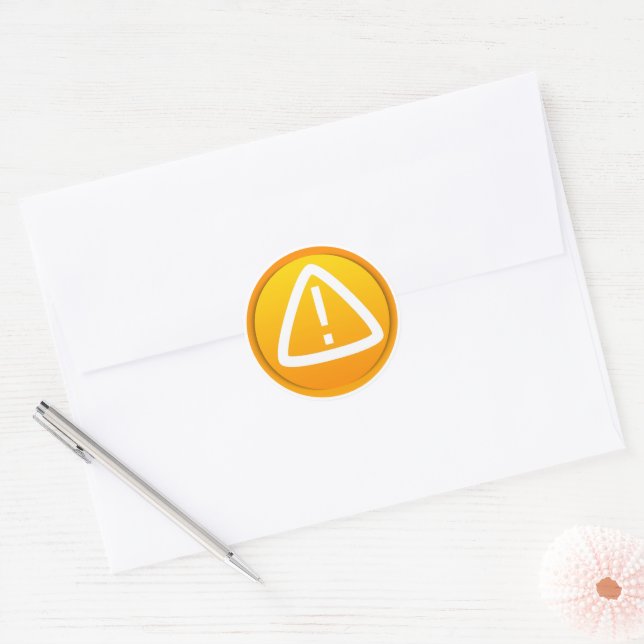 Achtung Vorsicht Symbol Runder Aufkleber (Umschlag)