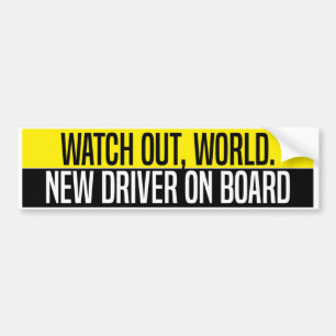 Achtung Welt Neuer Fahrer an Bord Autoaufkleber