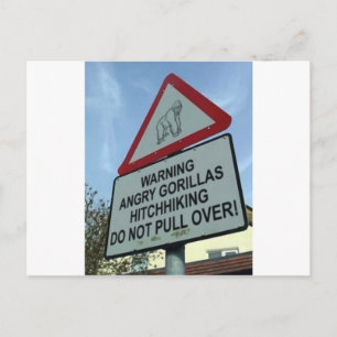 Achtung: zornig Gorillas! Postkarte