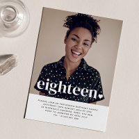 Achtzehn Herz Foto Geburtstag Einladung