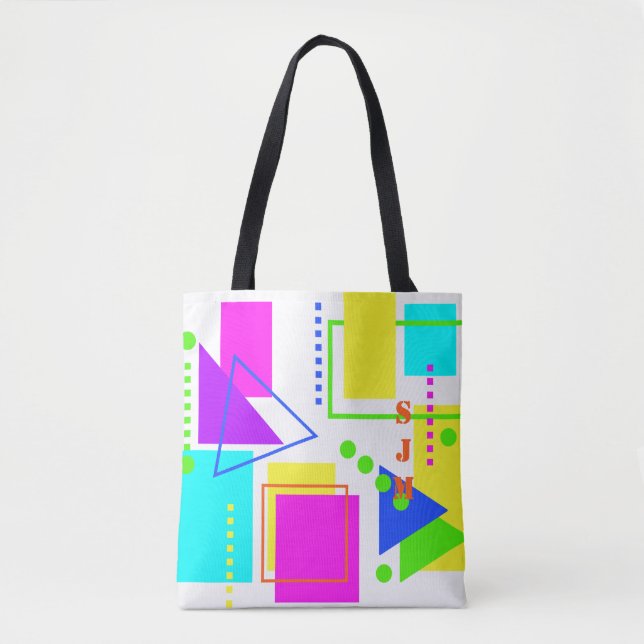 ACHTZEHN SCHLACHTPATTER 80er NEON MONOGRAM INITIAL Tasche (Vorderseite)
