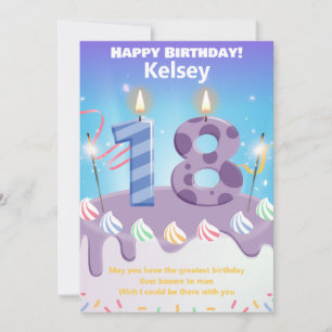 Achtzehnjährige Happy Birthday Card