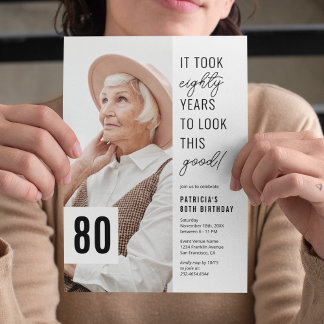 Achtzig Chic Foto 80. Geburtstagsparty Einladung