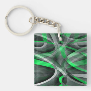 Achtzig Chic Succulant Green und Grau Abstrakt Pa Schlüsselanhänger