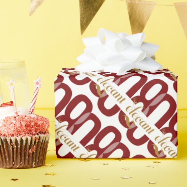 Achtzig & Elegant 80. Geburtstag Rubinrotes Gesche Geschenkpapier (Geburtstagsparty)