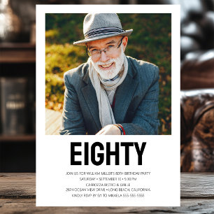 Achtzig Foto zum achtzigsten Geburtstag Einladung