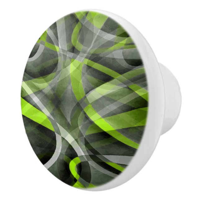 Achtzig Grau- und Zitronenbogenmuster Keramikknauf (Rechts)