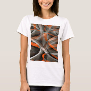 Achtzig Jahre lang verbrannte Vibes Orange und gra T-Shirt