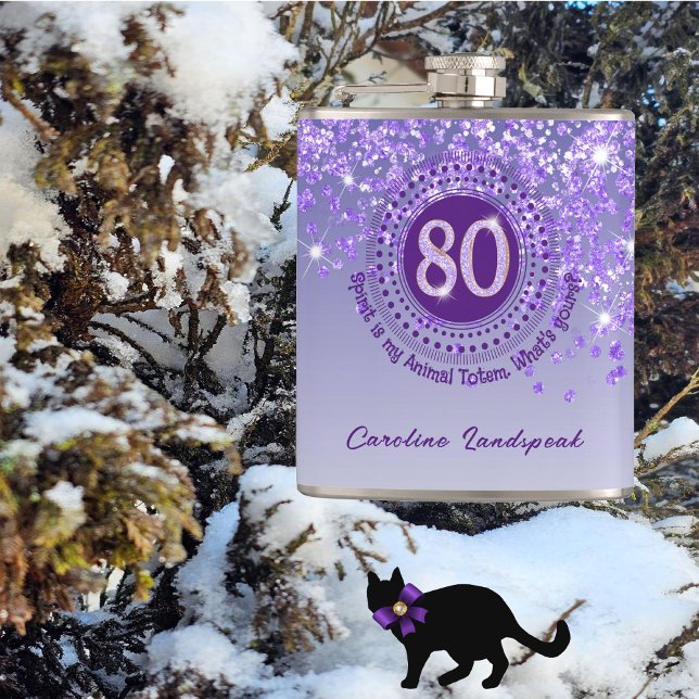 Achtzig & Lila Glitzer- und Trinkangebote Flachmann (Von Creator hochgeladen)