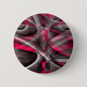 Achtzig Rose Rosa und Grau-Funky Muster Button