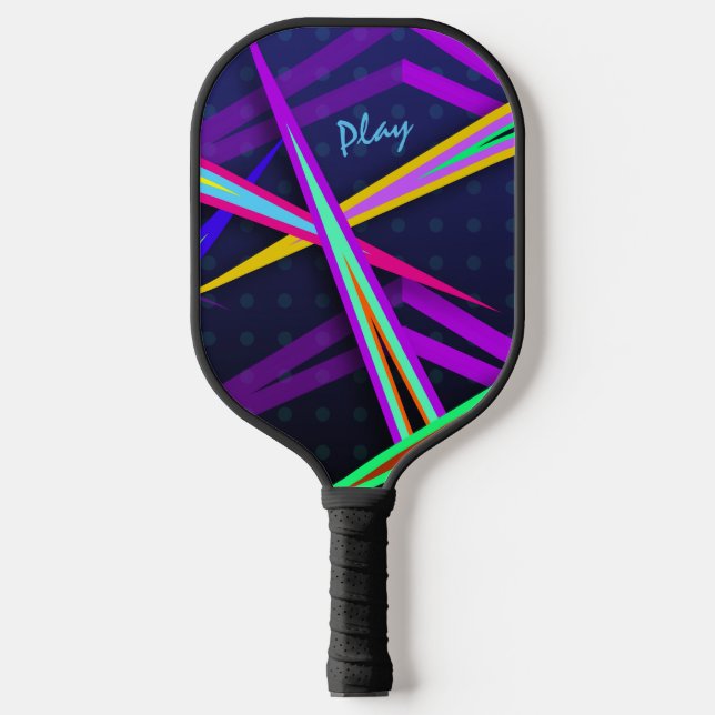Achtzig Spaß dunkles Vaporwave Style Design Pickleball Schläger (Vorderseite)
