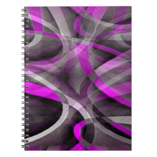 Achtziger Retro Magenta- und Grau-Künstlerisches M Notizblock