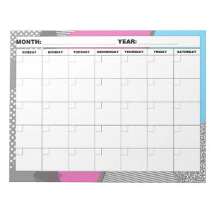 Achtzigerjahre 3D geometrischer leerer Kalender Notizblock