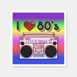 Achtzigerjahre Boombox Party-Servietten Serviette
