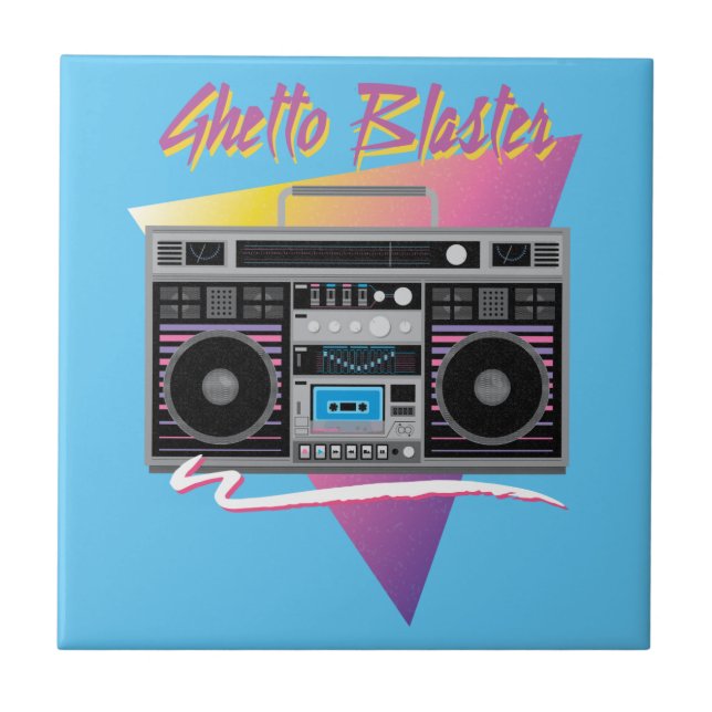 Achtzigerjahre Getto-Bläser boombox Fliese (Vorderseite)
