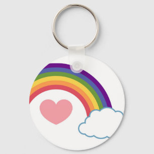 Achtzigerjahre Herz u. Regenbogen - Schlüsselanhänger