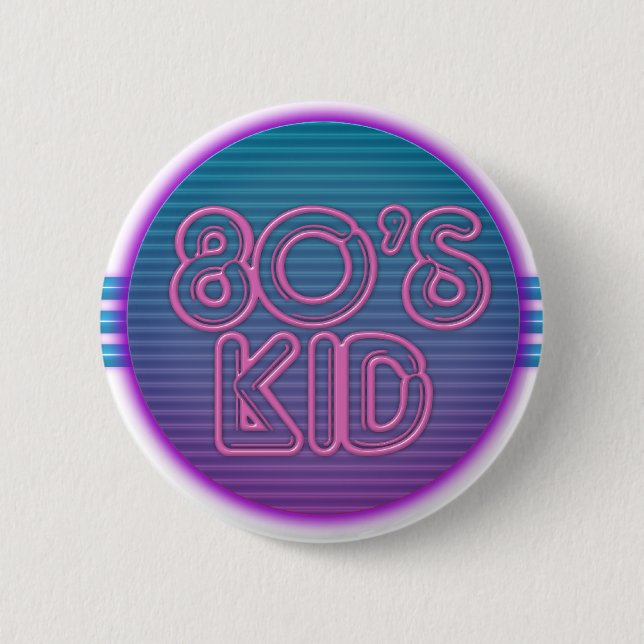 Achtzigerjahre Kind lila Button (Vorderseite)