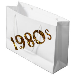 Achtzigerjahre Nostalgie-GoldGlitzer doppelseitig Große Geschenktüte