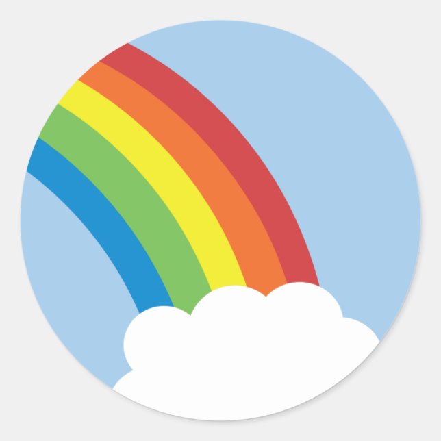 Achtzigerjahre Retro Regenbogen-Aufkleber Runder Aufkleber (Vorderseite)