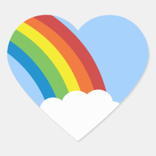 Achtzigerjahre Retro Regenbogen-Herz-Förmige Herz-Aufkleber