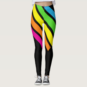Achtzigerjahre Streifen und FarbLeggings Leggings