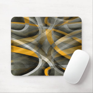 Achziger Retro Senfgelb und Grau Abstrakt Cu Mousepad